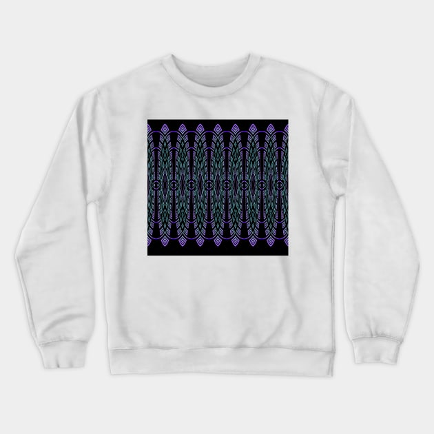 abstract green and purple pattern Crewneck Sweatshirt by chambergambit